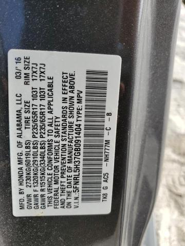 5FNRL5H37GB091404 Honda ODYSSEY SE