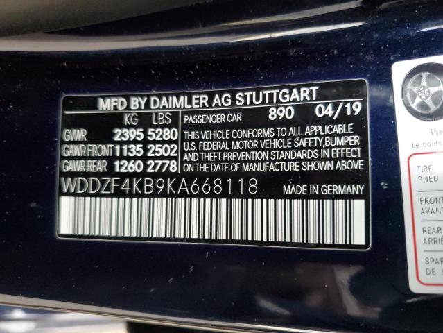 WDDZF4KB9KA668118 Mercedes-Benz E 300 4matic