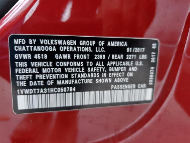 Volkswagen Passat R-line 2017 1VWDT7A31HC050794 Image 12