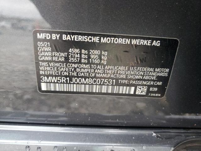 3MW5R1J00M8C07531 BMW 330I