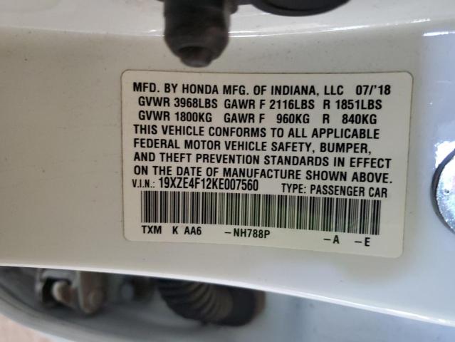 19XZE4F12KE007560 Honda Insight Lx