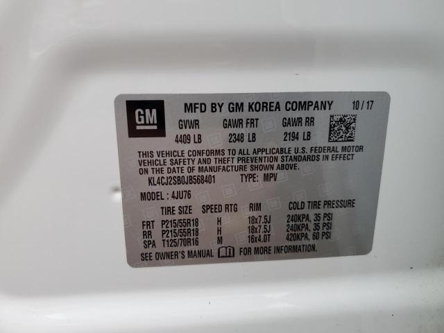 KL4CJ2SB0JB568401 Buick Encore Sport Touring