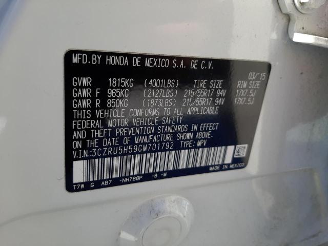 3CZRU5H59GM701792 Honda HR-V EX