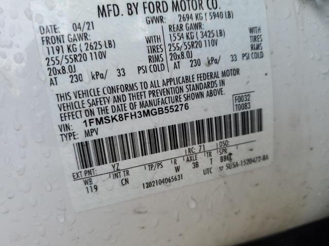 1FMSK8FH3MGB55276 Ford Explorer Limited