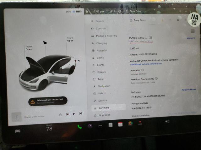 5YJ3E1EC6PF636053 Tesla MODEL 3
