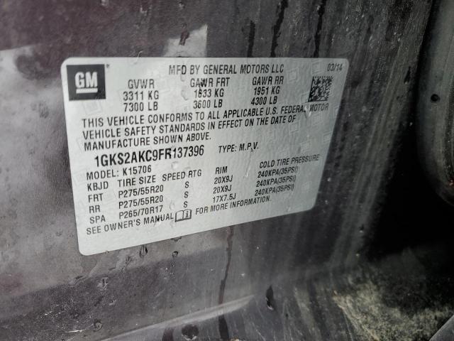 1GKS2AKC9FR137396 GMC YUKON SLE
