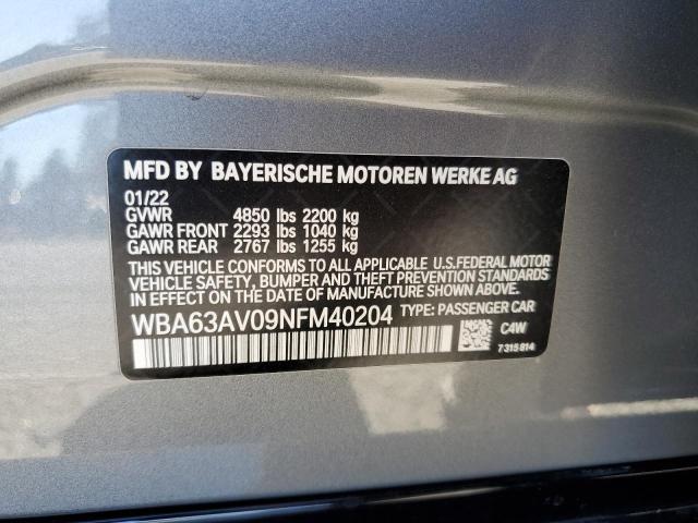 WBA63AV09NFM40204 BMW 430i Gran Coupe