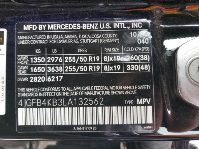 4JGFB4KB3LA132562 Mercedes-Benz Gle 350 4matic
