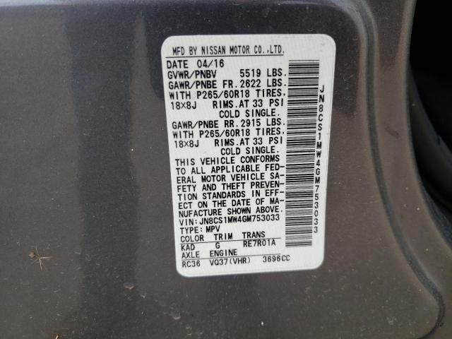 JN8CS1MW4GM753033 Infiniti QX70