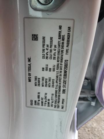 5YJ3E1EB8NF208070 Tesla MODEL 3