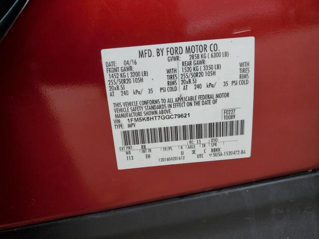 1FM5K8HT7GGC79621 Ford Explorer Platinum