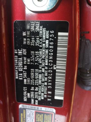 5XYRLDLC3NG086756 KIA SORENTO S
