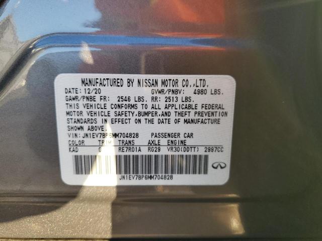 JN1EV7BP6MM704828 Infiniti Q50 LUXE