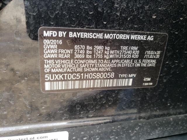 5UXKT0C51H0S80058 BMW X5 Xdr40e