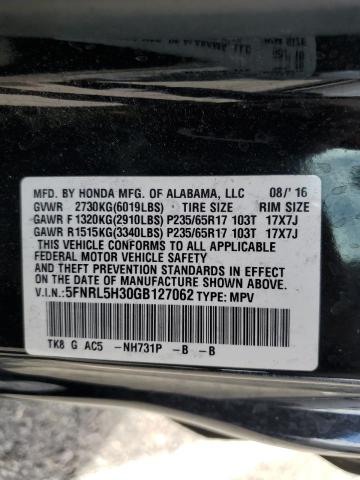 5FNRL5H30GB127062 Honda ODYSSEY SE