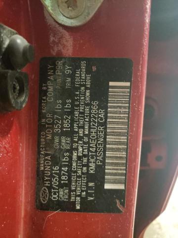 KMHCT4AE0HU222866 Hyundai ACCENT SE