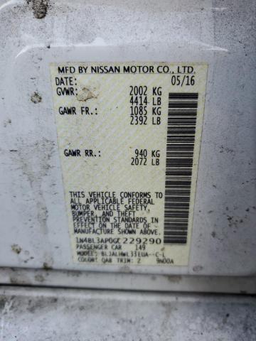1N4BL3AP0GC229290 Nissan Altima 3.5sl
