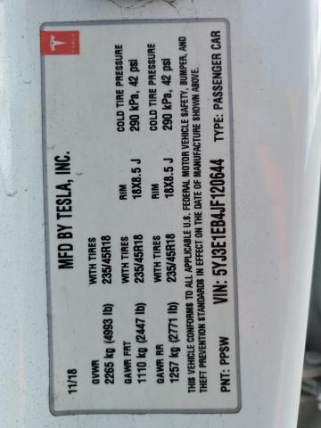 5YJ3E1EB4JF120644 Tesla MODEL 3