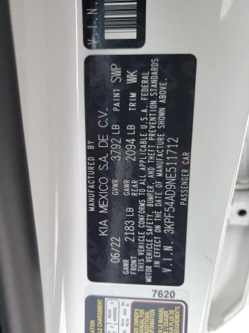 3KPF54AD9NE511712 KIA Forte Gt Line