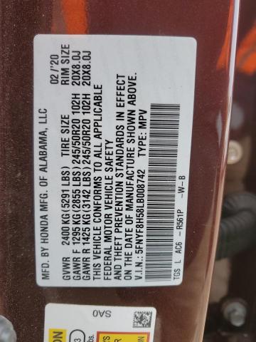 5FNYF8H58LB008742 Honda Passport Exl