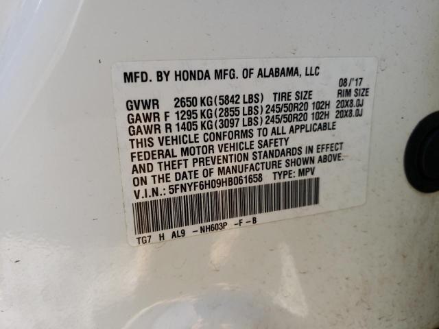 Honda Pilot Elite 2017 5FNYF6H09HB061658 Image 13