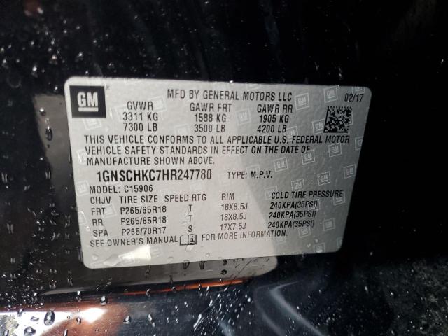 1GNSCHKC7HR247780 Chevrolet Suburban C1500 Lt