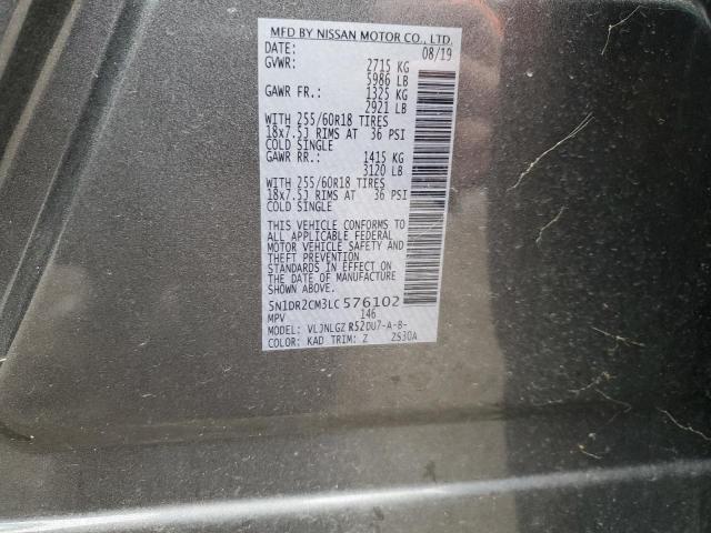 5N1DR2CM3LC576102 Nissan Pathfinder Sl
