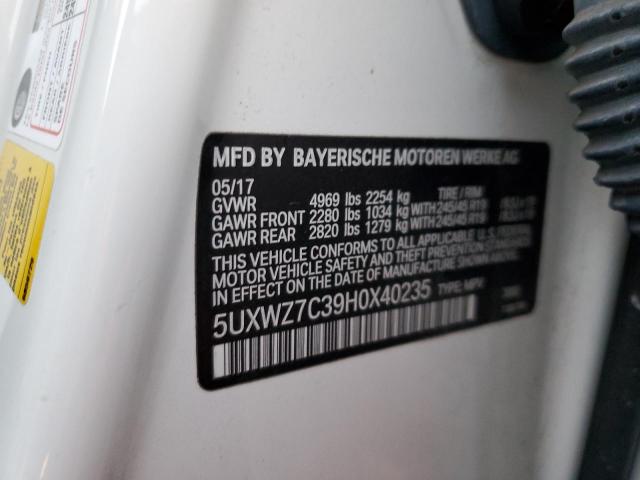 5UXWZ7C39H0X40235 BMW X3 Sdrive28i