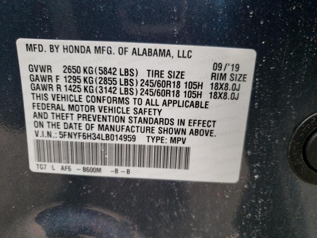 5FNYF6H34LB014959 Honda Pilot Ex