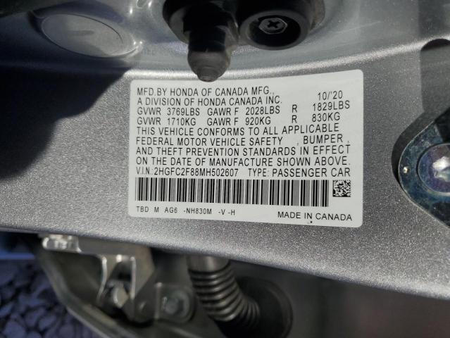 2HGFC2F88MH502607 Honda Civic Sport