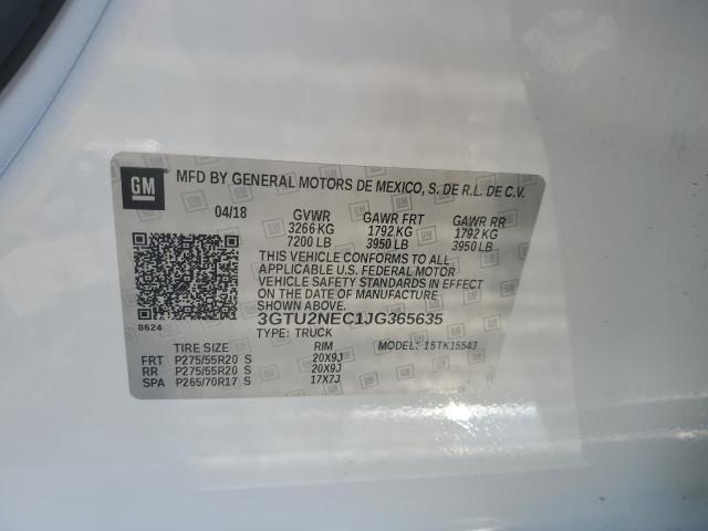 3GTU2NEC1JG365635 GMC Sierra K1500 Slt