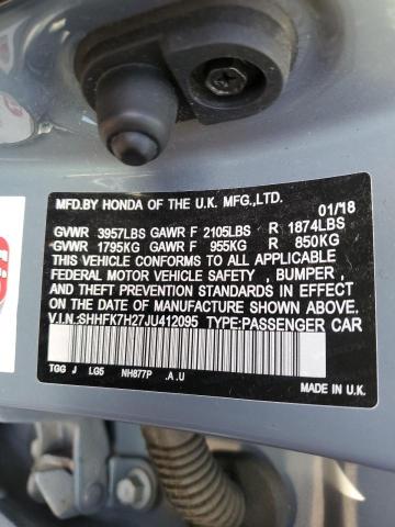 SHHFK7H27JU412095 Honda Civic Lx