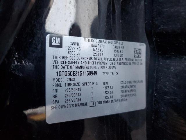 1GTG6CE31G1158949 GMC CANYON SLE