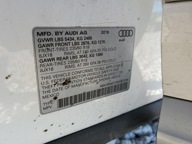 WA1ANAFY7K2067978 Audi Q5 PREMIUM