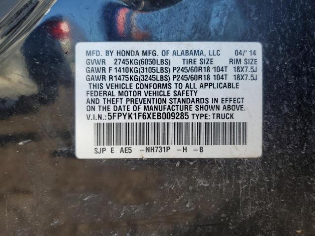 5FPYK1F6XEB009285 Honda Ridgeline Rtl-s