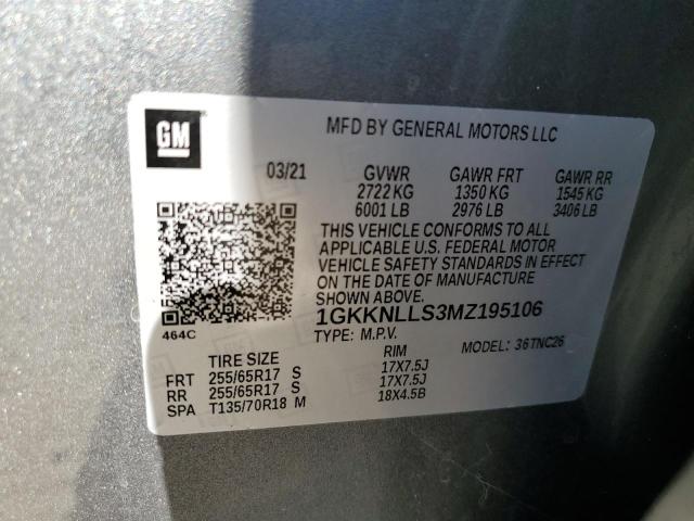 1GKKNLLS3MZ195106 GMC Acadia At4