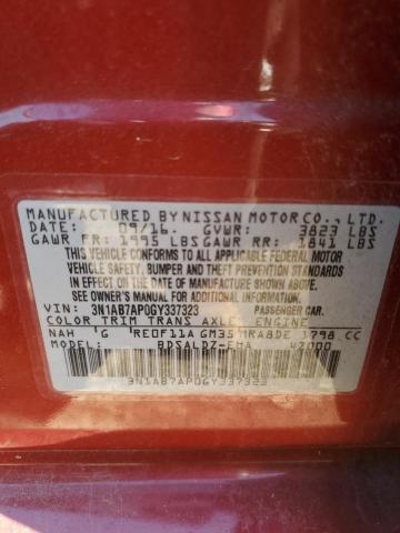 3N1AB7AP0GY337323 Nissan SENTRA S