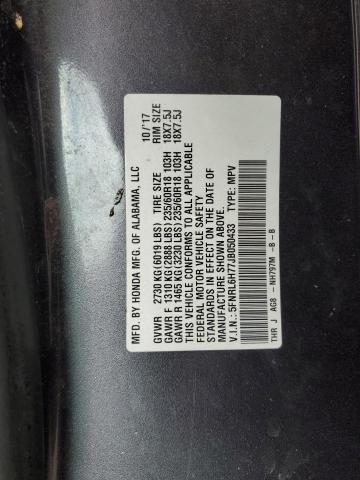 5FNRL6H77JB050433 Honda ODYSSEY EXL