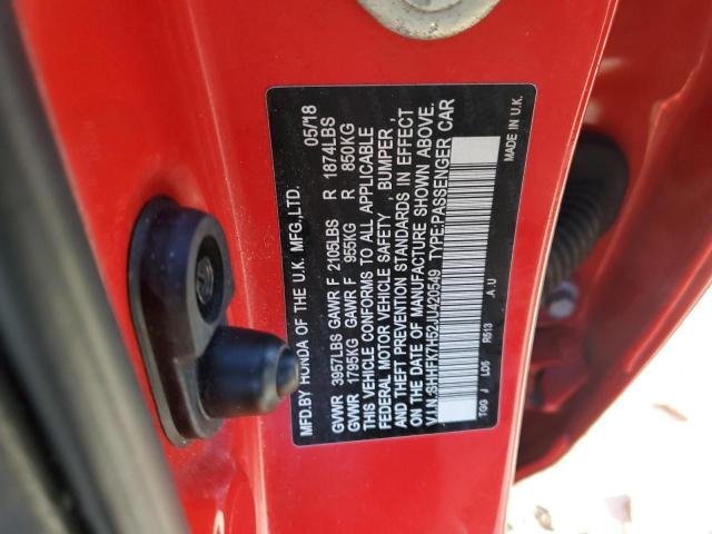 SHHFK7H52JU420549 Honda CIVIC EX
