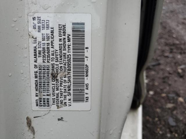 5FNRL5H97FB095925 Honda Odyssey Touring