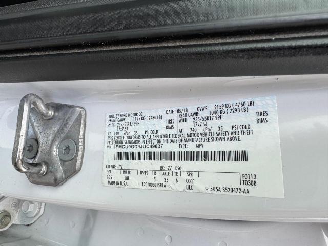 1FMCU9GD9JUC49837 Ford ESCAPE SE