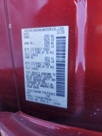 5N1AT3AB1MC707685 Nissan ROGUE S