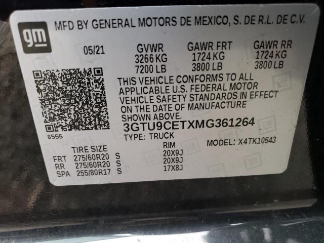 3GTU9CETXMG361264 GMC Sierra K1500 Elevation