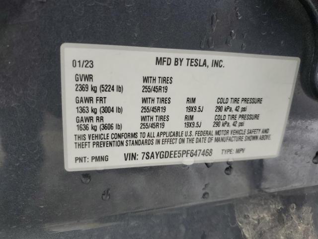 7SAYGDEE5PF647468 Tesla Model Y