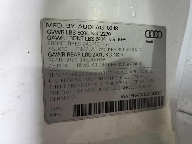 WA18NAF41JA143002 Audi A4 Allroad Premium Plus