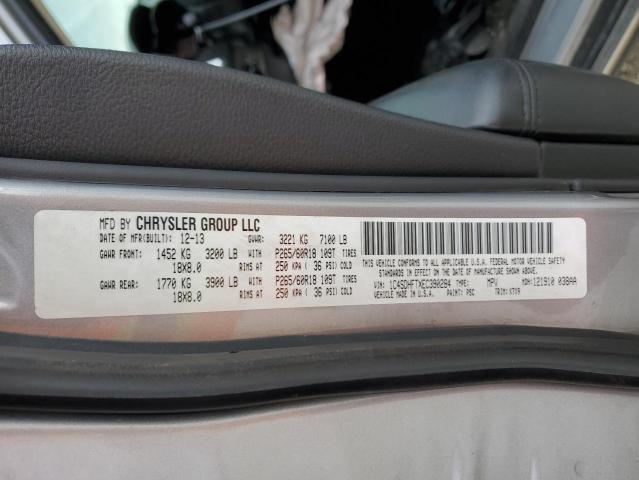1C4SDHFTXEC390284 Dodge Durango Ssv