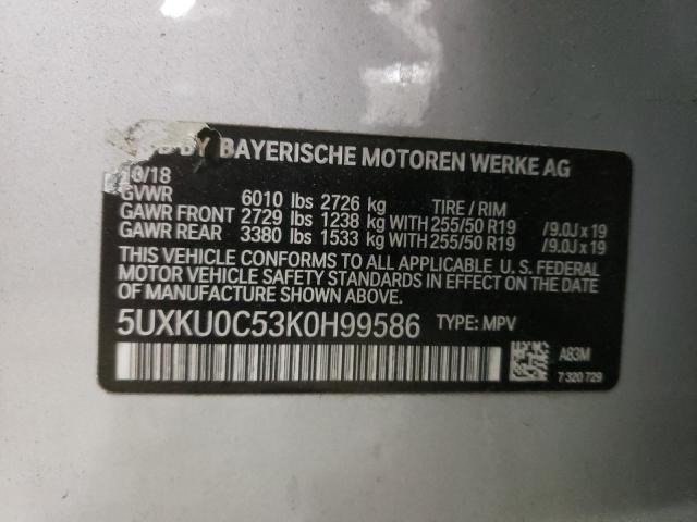 5UXKU0C53K0H99586 BMW X6 Sdrive35i