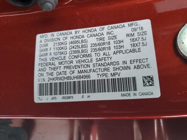 2HKRW2H89JH684966 Honda CR-V EXL