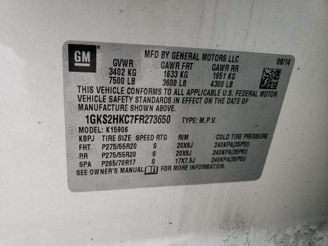 1GKS2HKC7FR273650 GMC Yukon Xl K1500 Slt