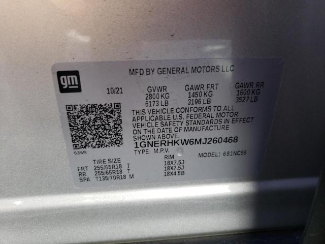 1GNERHKW6MJ260468 Chevrolet Traverse Lt